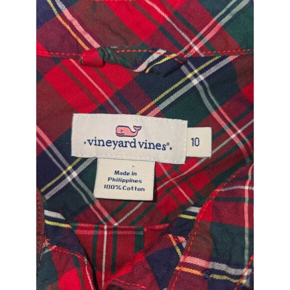 Vineyard Vines Womens Red Plaid Long Sleeve Shirt 10 - Picture 5 of 7